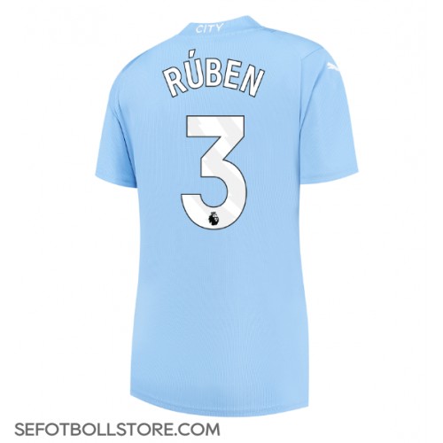 Manchester City Ruben Dias #3 Replika Hemmatröja Dam 2023-24 Kortärmad